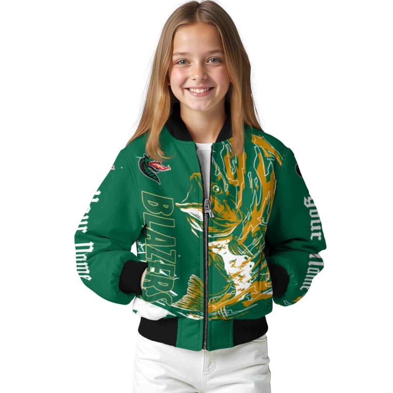 customized uab blazers fishing passion green white jacket top rated
