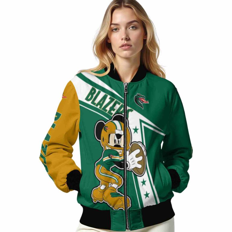 customized uab blazers mickey football green white jacket latest model