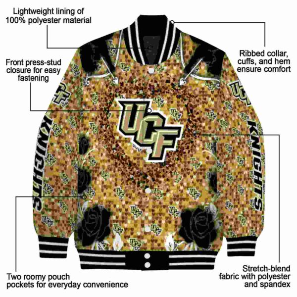 customized ucf knights heart explosion gold jacket new arrival