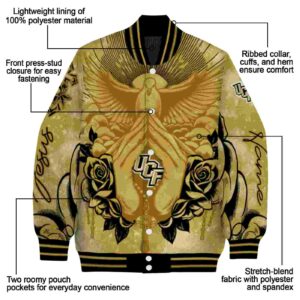 customized ucf knights praying hands gold jacket new arrival