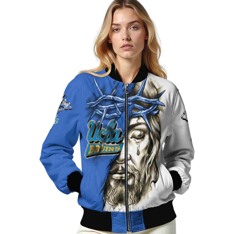 customized ucla bruins jesus tears blue white jacket latest model