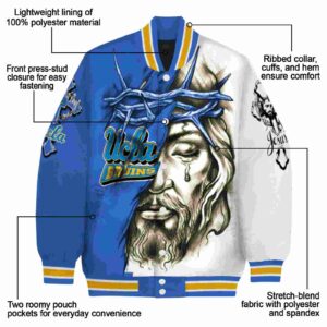 customized ucla bruins jesus tears blue white jacket new arrival