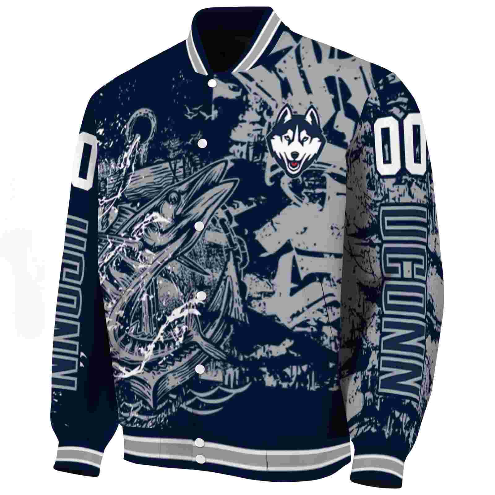 customized uconn huskies fishing art blue jacket best selling customized uconn huskies fishing art blue jacket best selling