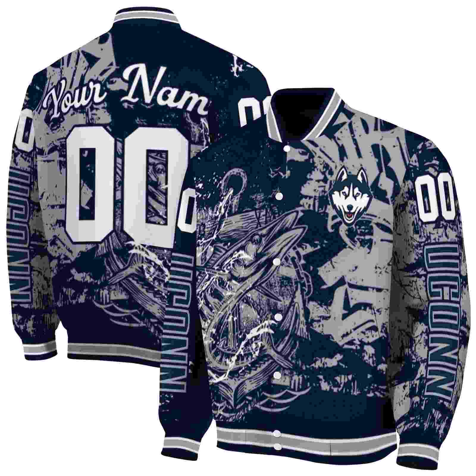 customized uconn huskies fishing art blue jacket fashion forward customized uconn huskies fishing art blue jacket fashion forward