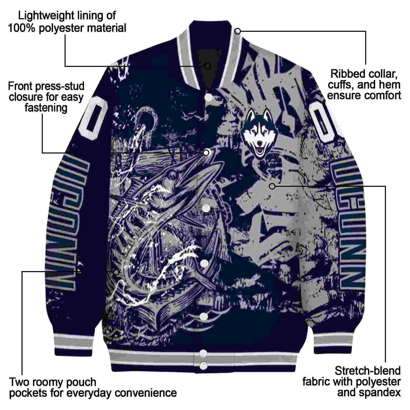 customized uconn huskies fishing art blue jacket new arrival customized uconn huskies fishing art blue jacket new arrival