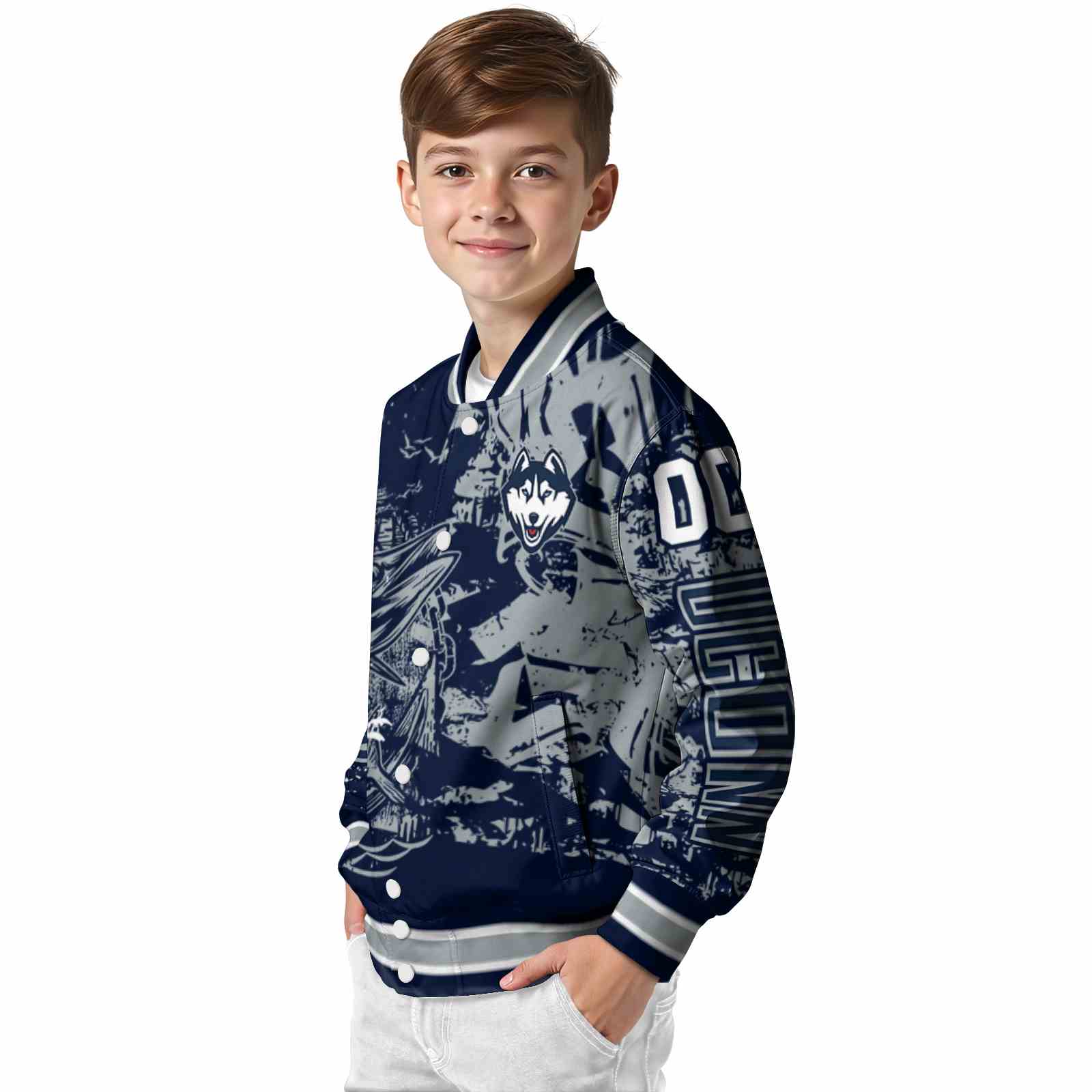 customized uconn huskies fishing art blue jacket trendy customized uconn huskies fishing art blue jacket trendy