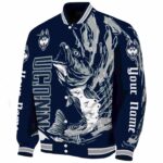 customized uconn huskies fishing passion blue white jacket best selling