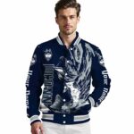 customized uconn huskies fishing passion blue white jacket best selling