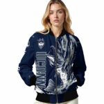 customized uconn huskies fishing passion blue white jacket best selling