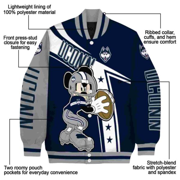 customized uconn huskies mickey football blue white jacket new arrival