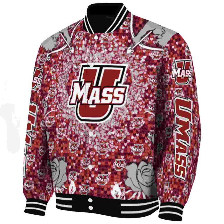 customized umass minutemen heart explosion red jacket best selling