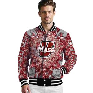 customized umass minutemen heart explosion red jacket high quality