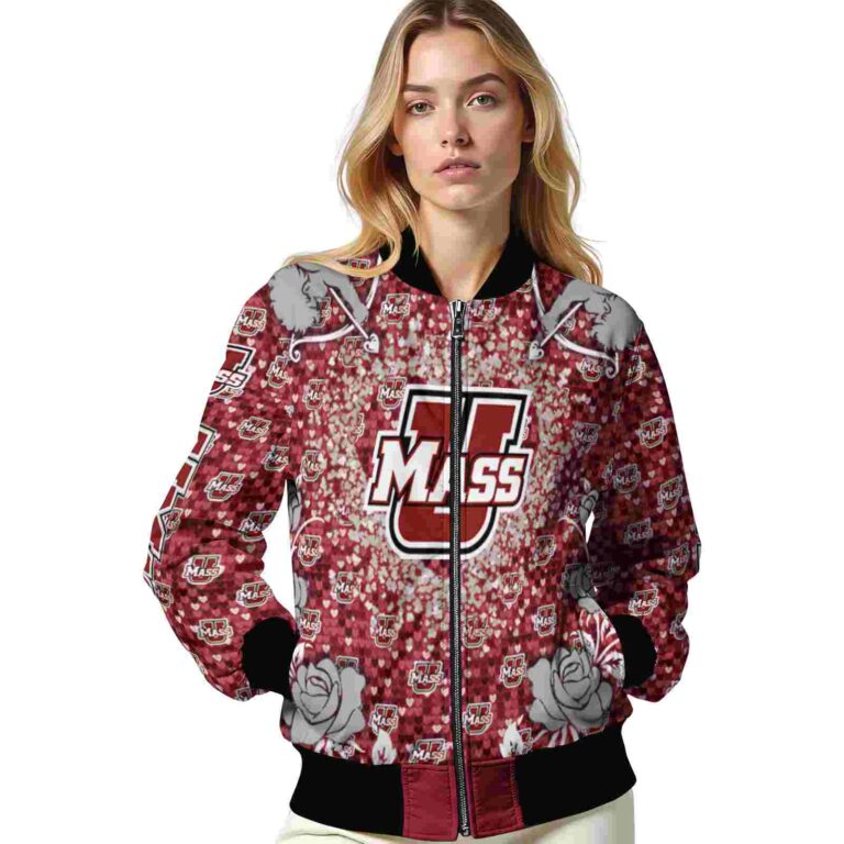 customized umass minutemen heart explosion red jacket latest model