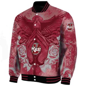 customized umass minutemen praying hands red jacket best selling