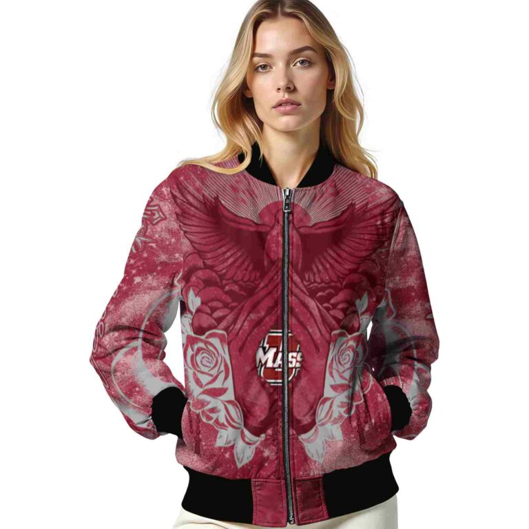 customized umass minutemen praying hands red jacket latest model