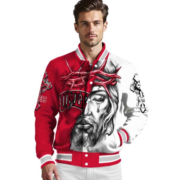 customized unlv rebels jesus tears red white jacket high quality