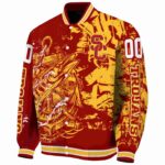 customized usc trojans fishing art red jacket best selling