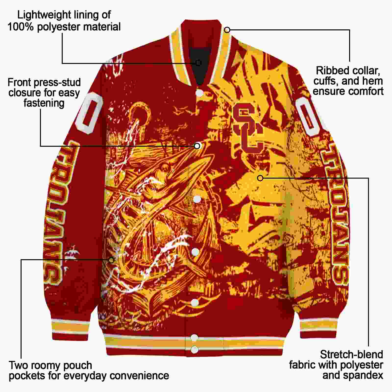 customized usc trojans fishing art red jacket new arrival customized usc trojans fishing art red jacket new arrival