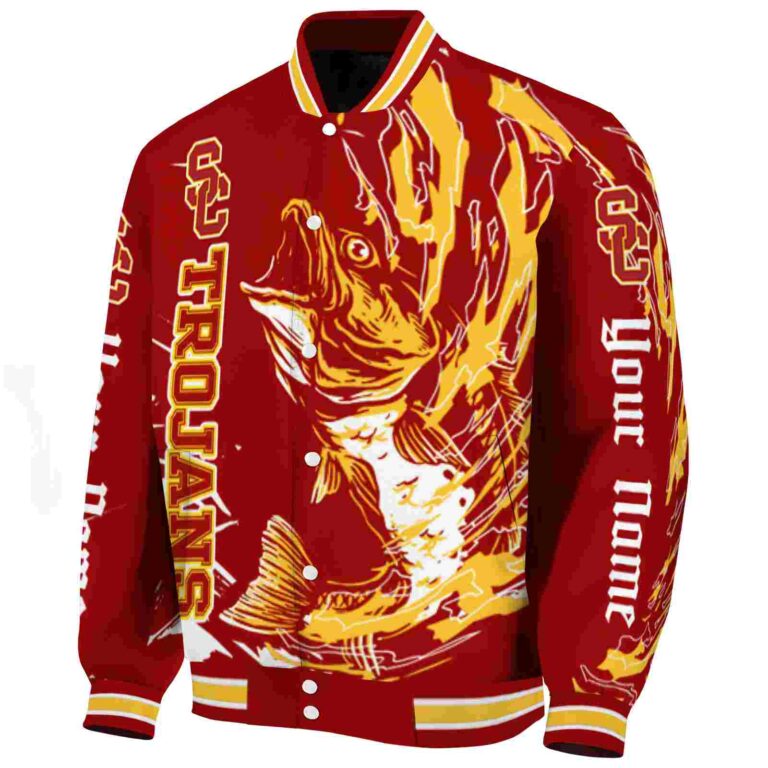 customized usc trojans fishing passion red white jacket best selling