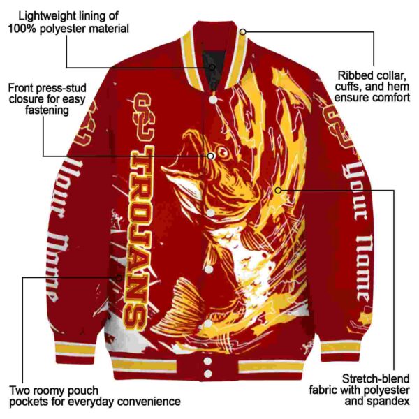 customized usc trojans fishing passion red white jacket new arrival