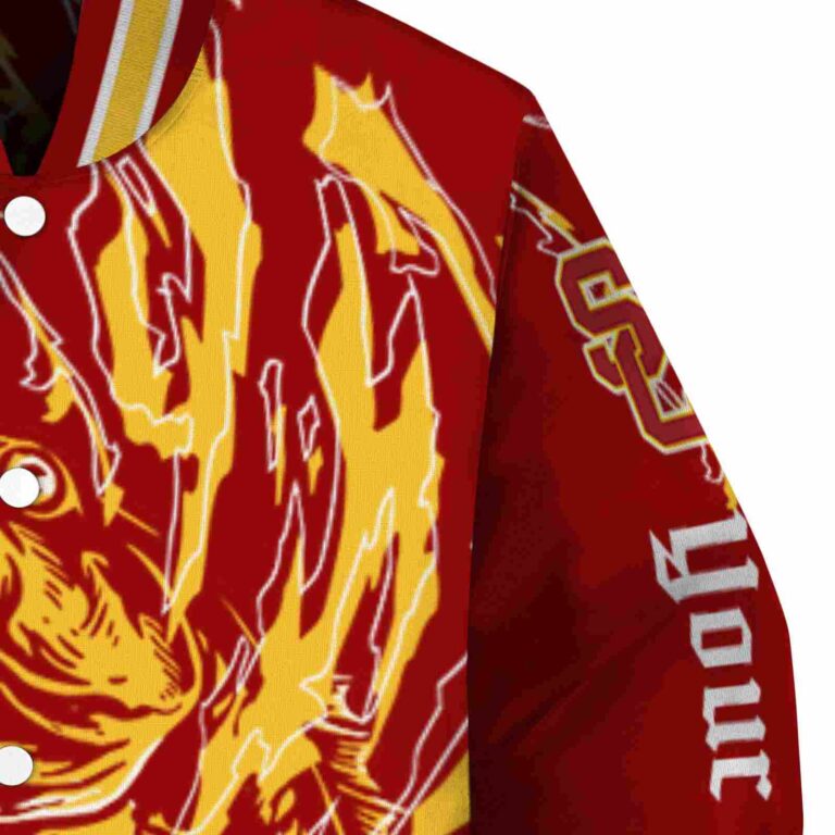 customized usc trojans fishing passion red white jacket premium grade