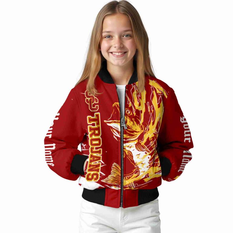 customized usc trojans fishing passion red white jacket top rated