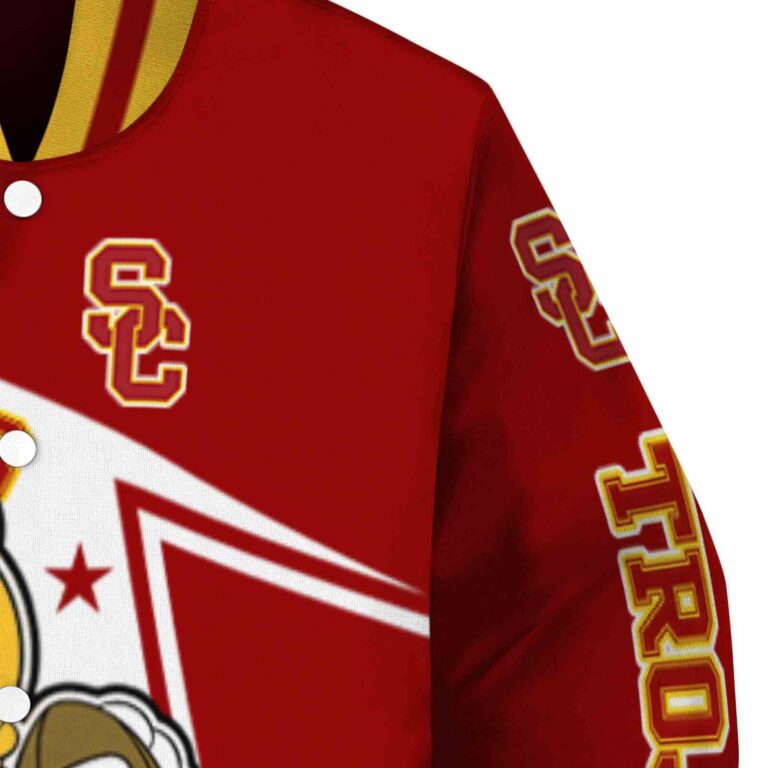 customized usc trojans mickey football red white jacket premium grade
