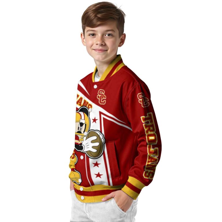 customized usc trojans mickey football red white jacket trendy