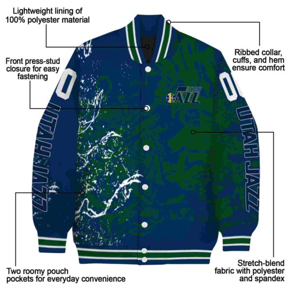 customized utah jazz fishing art navy jacket new arrival