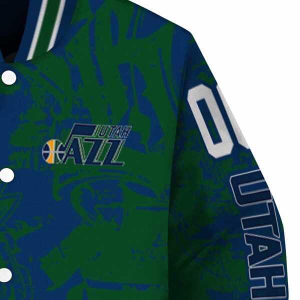 customized utah jazz fishing art navy jacket premium grade