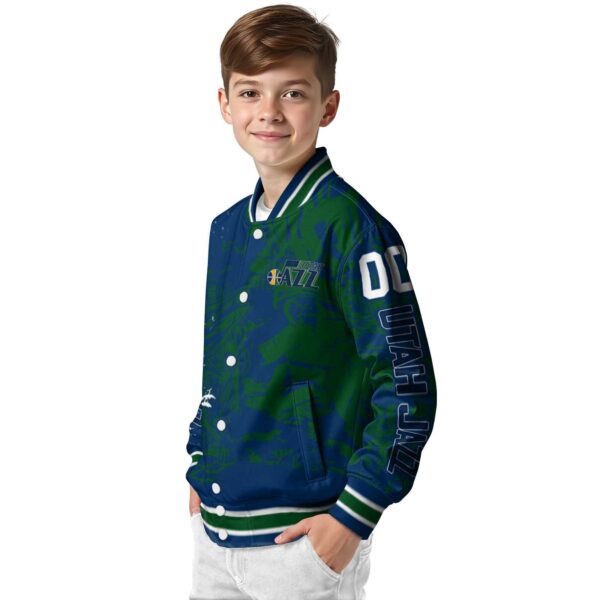 customized utah jazz fishing art navy jacket trendy