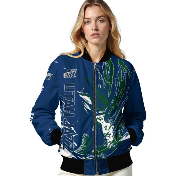customized utah jazz fishing passion navy white jacket latest model