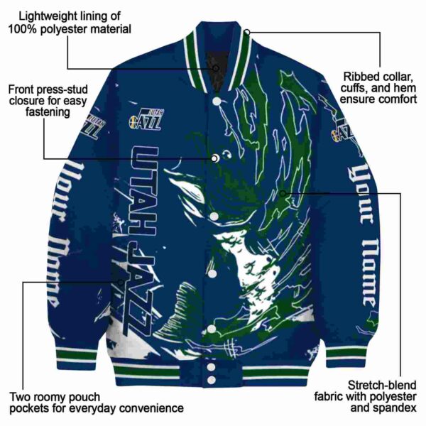 customized utah jazz fishing passion navy white jacket new arrival