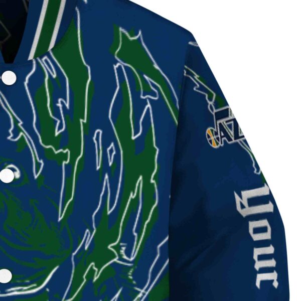 customized utah jazz fishing passion navy white jacket premium grade