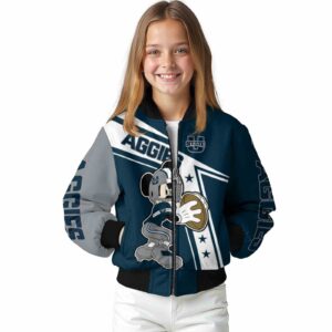 customized utah state aggies mickey football navy white jacket top rated