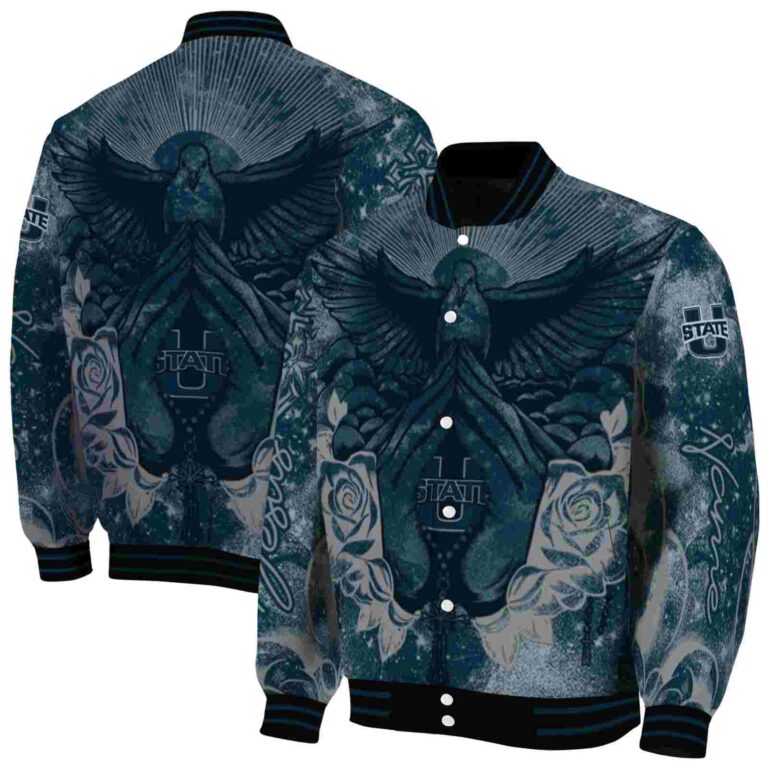 customized utah state aggies praying hands navy jacket fashion forward