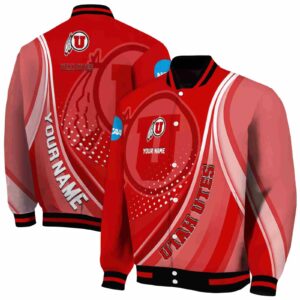 customized utah utes wave patterns red jacket fashion forward