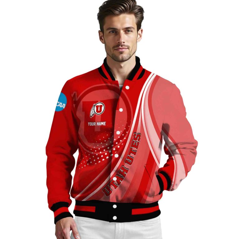 customized utah utes wave patterns red jacket high quality