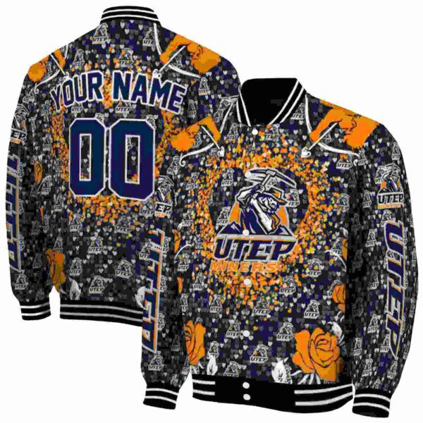 customized utep miners heart explosion blue jacket fashion forward