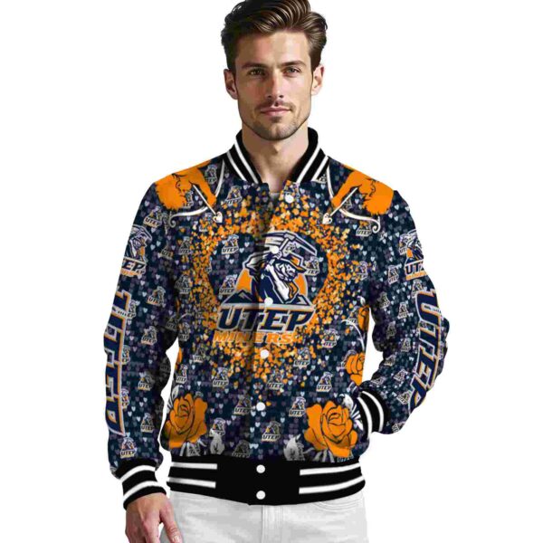 customized utep miners heart explosion blue jacket high quality