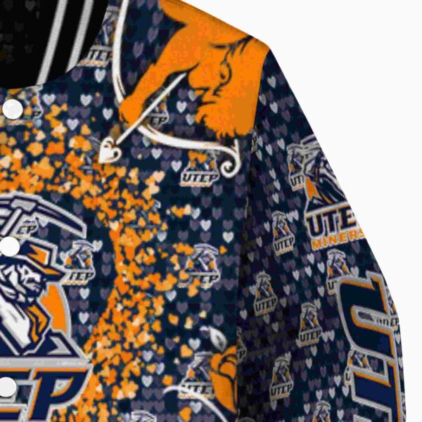 customized utep miners heart explosion blue jacket premium grade