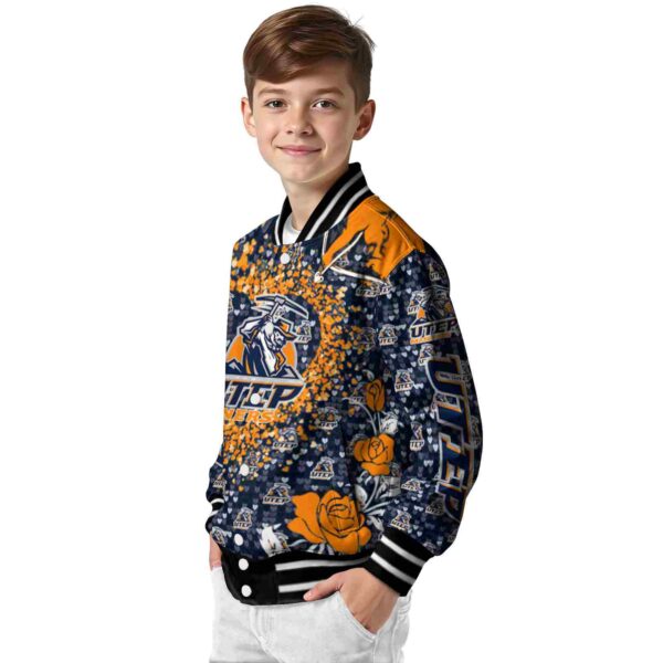customized utep miners heart explosion blue jacket trendy