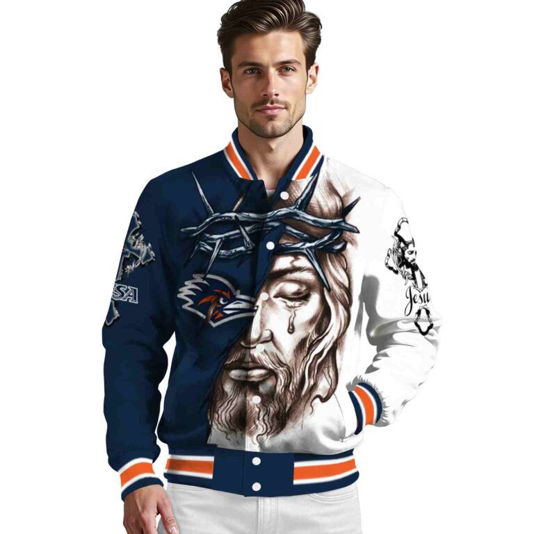 customized utsa roadrunners jesus tears orange white jacket high quality