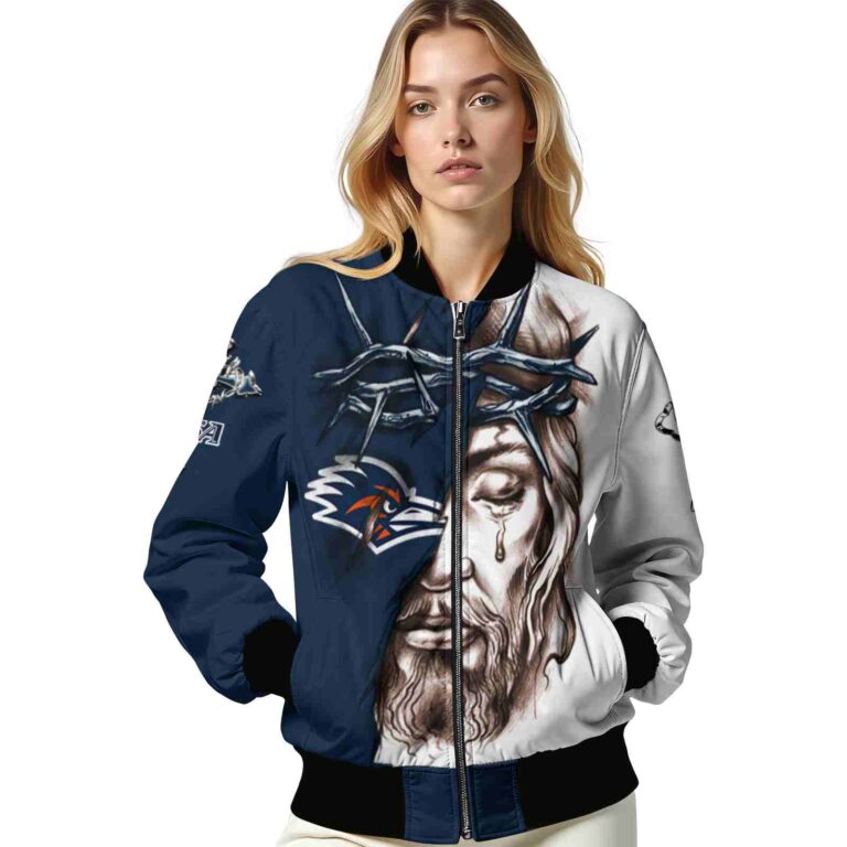 customized utsa roadrunners jesus tears orange white jacket latest model