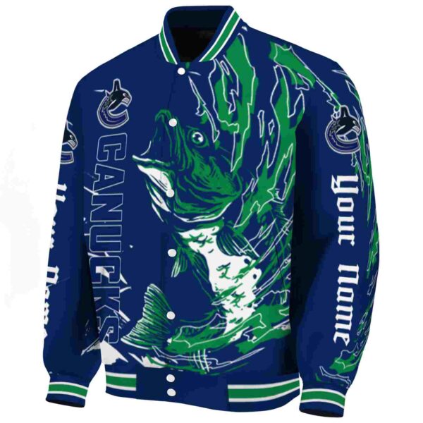 customized vancouver canucks fishing passion blue white jacket best selling