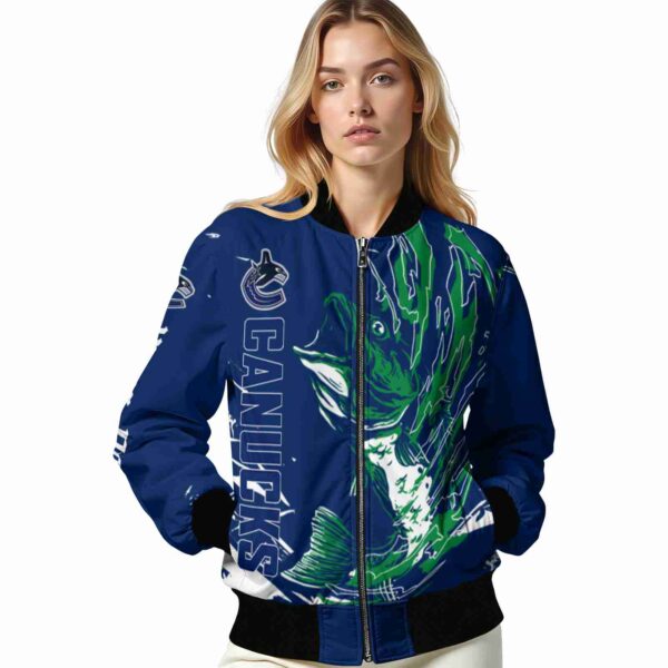 customized vancouver canucks fishing passion blue white jacket latest model