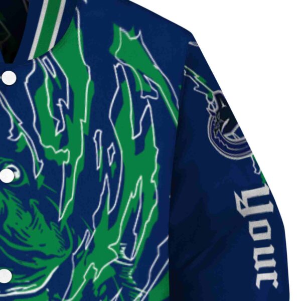 customized vancouver canucks fishing passion blue white jacket premium grade
