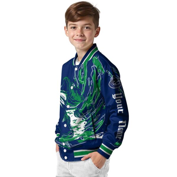 customized vancouver canucks fishing passion blue white jacket trendy