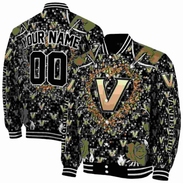 customized vanderbilt commodores heart explosion black jacket fashion forward