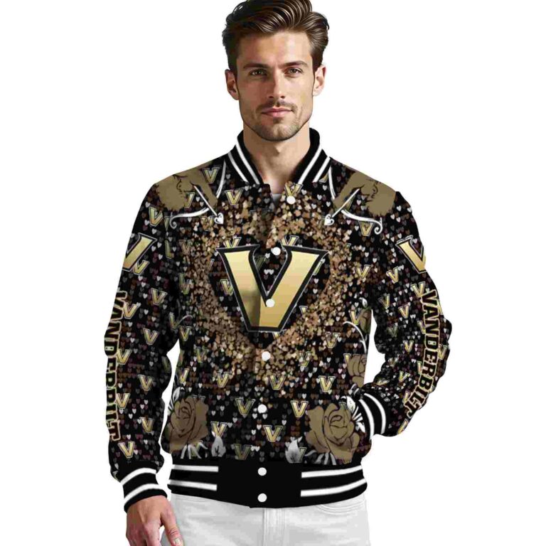 customized vanderbilt commodores heart explosion black jacket high quality